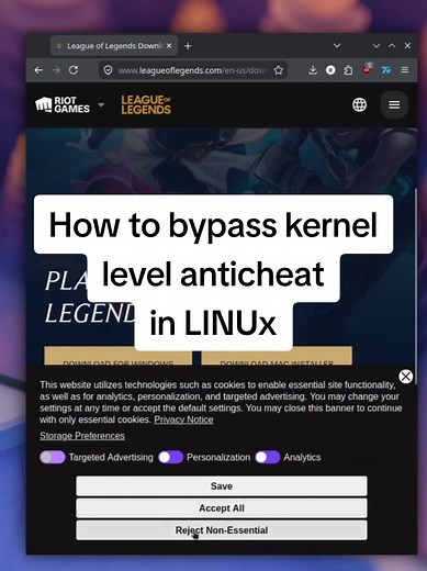 Bypass Kernel Level Anticheat in Linux for League of Legends