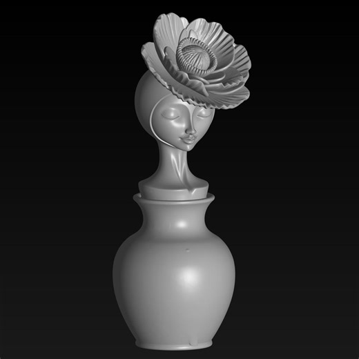 Poppy Flower Girl Vase, Surrealist Art Sculpture, Modern Decor - Etsy
