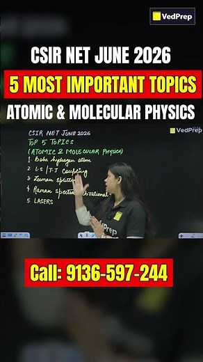 5 Most Important Topics 🔥 Atomic & Molecular Physics | CSIR NET June 2026