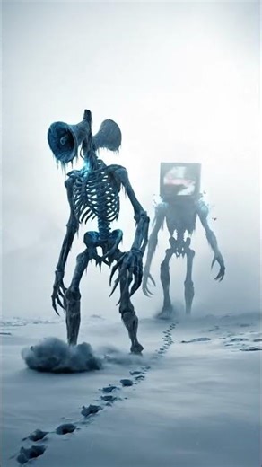 Siren Head and TV Head Found Walking in an Arctic Blizzard! 🥶 #HorrorShorts #MonsterVerse #Shorts