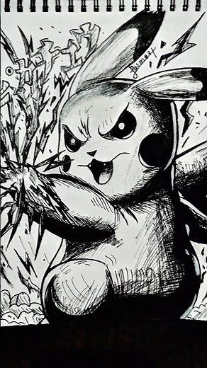 ⚡Pikachu Fan Art Drawing | Realistic Pen Art | Unbeatable Art