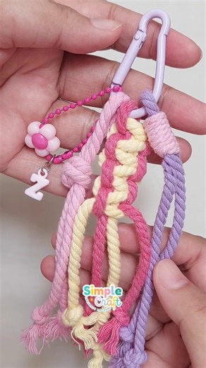 Flower Series Bag Charm Macrame💓🌸 #diykeychain #bagcharm #craft #handmade #diyideas #macrame #diy