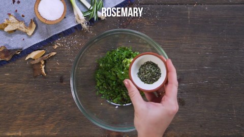 Rib-Eye Steak With Herb Butter and Charred Peppers