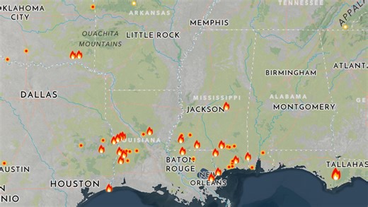Map allows Louisiana residents to track wildfires burning across the state