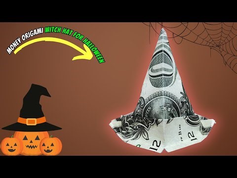 🎃 Money Origami Witch Hat for Halloween 🎁 Perfect Gift Idea!