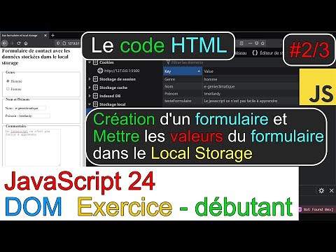 JavaScript24-le code HTML de l'exercice-faire un formulaire et stocker les données local storage