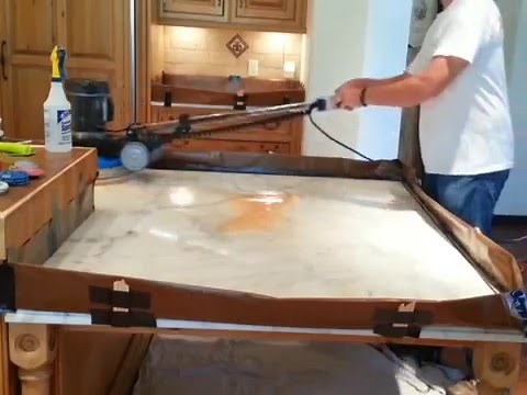 Marble Counter Polishing - How to refinish and polish marble counters