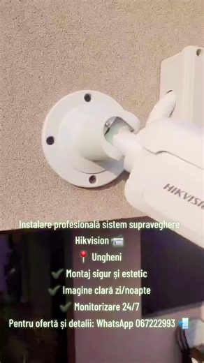 Instalare cameră supraveghere Hikvision 📹 📍 Locație: Ungheni Imagine clară zi/noapte 🌙✨ Siguranță 24/7 🔒 Cine are nevoie, scrie pe WhatsApp 👉 067222993 📲 #fypシ゚viral #ungheni #camerevideo #security #recommendations