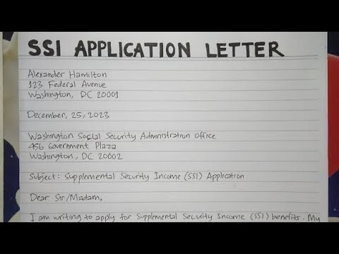 How To Write A Supplemental Security Income (SSI) Application Letter Steps Guide | Writing Practices
