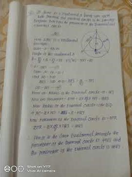 equilateral triangle problem with internal and external circle