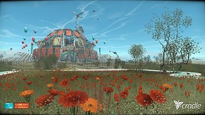 Explore a surreal dreamscape with your robot gal pal in Cradle