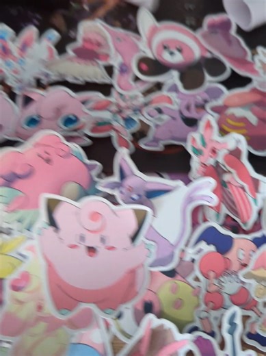 pink pokemon stickers 50pcs sticker pack waterproof #pokemon