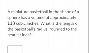 A miniature basketball in the shape of a sphere has a volume of... | Filo