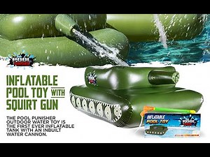 PoolPunisher Inflatable Tank Pool Float With Water Cannon