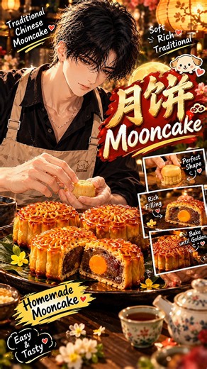 Traditional Chinese Mooncake Recipe 🥮✨ | Homemade Mooncake Making | Chinese Mid-Autumn ll