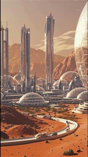 Futuristic Cities on a Mars-Like Planet #scifi #futuristiccities #cosmicexploration
