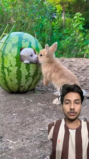 Dog vs Rabbit Friendship. #shorts