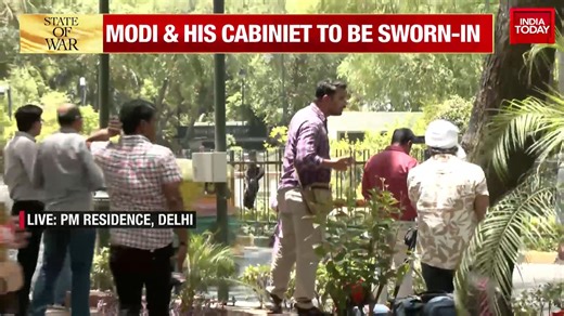 Stage set for grand Modi 3.0 ceremony. Piyush Mishra reports from outside PM's residence. #News #ITVideo #OathCeremony | India Today
