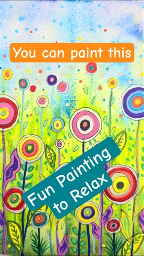 Spring Flowers Watercolor and Acrylic Markers #art