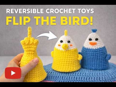 This Crochet Toy Changes Mood 😳 Flip Bird Pattern | Funny Amigurumi Tutorial part4