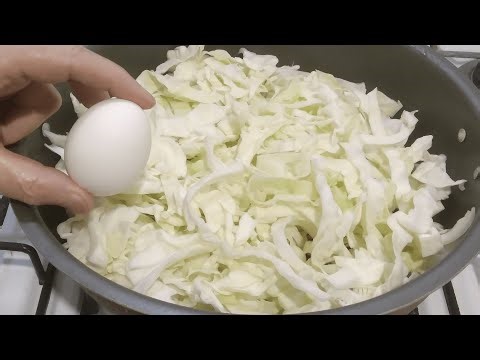 Cabbage with eggs tastes better than meat! Easy, simple and delicious cabbage omelette recipe!