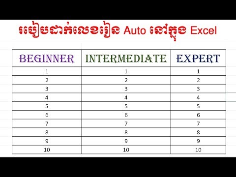 របៀបដាក់លេខរៀង Auto នៅក្នុង Excel Excel Auto Numbering Tutorial