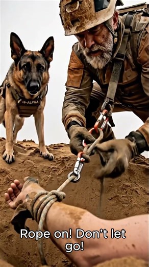 K9 Hero Pulls Man to Safety in Desert Emergency #k9teamwork #tacticaldog #rescue