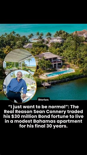 Deepak Mishra on Instagram: "“I just want to be normal”: The Real Reason Sean Connery traded his $30 million Bond fortune to live in a modest Bahamas apartment for his final 30 years. For the last three decades of his life, original James Bond star Sir Sean Connery chose a profoundly low-key existence in a modest Bahamas apartment, rejecting the expected superstar luxury. The simple reason: "I just want to be normal." He was often spotted driving his old BMW to the store, lining up to pay, and w