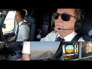 A380 Cockpit Landing! Cool Customers and Exciting Split-Screen Close-Ups!!! [AirClips]