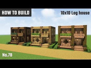 Minecraft : How to build a survival house from logs and planks. Base for beginners.10x10 blocks.