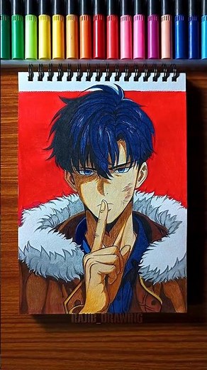 Drawing Sung Jin-woo 🔥 #drawing #sololeveling #shorts