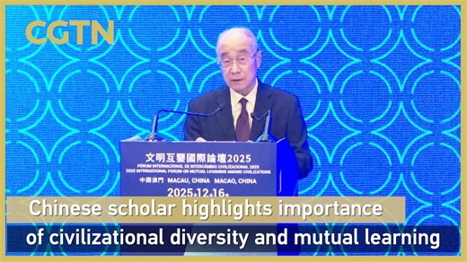 At the 2025 International Forum on Mutual Learning among Civilizations, held on December 16 and 17 in the Macao Special Administrative Region (SAR), Qian Chengdan, a professor from Peking University, emphasized that diversity is the most fundamental attribute of human civilization and that only through mutual learning can civilizations survive and the world remain peaceful. | CGTN