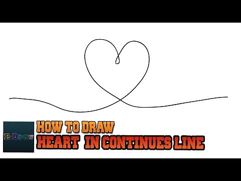 How to Draw Heart in Continuous line Easy Step by Step for kids