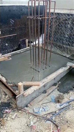 foundation concrete poured - substation construction site