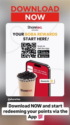 Sharetea Stockton on Instagram: "STEP 1: Download the official Sharetea App STEP 2: Create Account/Log in using your phone number STEP 3: Redeem rewards/coupons via the App or Kiosk: 12 points = $1 60 points = $5 120 points = $10 240 points = $20 ‼️ SHARETEA MEMBERSHIP BENEFITS ‼️ 🌟Points Earned: Earn 1 point for every $1 spent. 🌟Birthday Benefit: Earn double points on all purchases during your birthday month, with no limit on the number of times. 🌟Members can earn points when they make purch