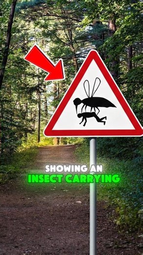 Warning Sign Showing Insects Carrying a Person❗️😱