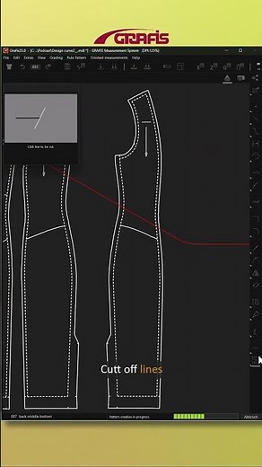 Design curve - pattern pieces GRAFIS CAD