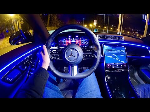 New MERCEDES S-CLASS 2021 - night POV test drive & FULL REVIEW (long wheelbase, AMG line)