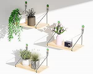 Elevate Your Space with Rustic Wood Floating Shelves Set of 3- Perfect for Bedroom, Living Room, Bathroom, and Kitchen Decor - Easy Installation, No Drilling Needed!