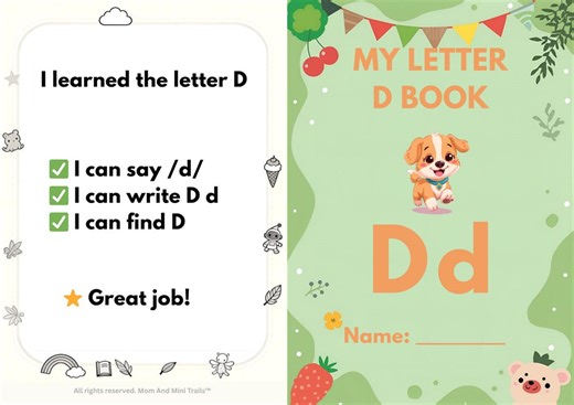 Letter D Mini Book | Printable Alphabet Activity (PDF Download - Etsy