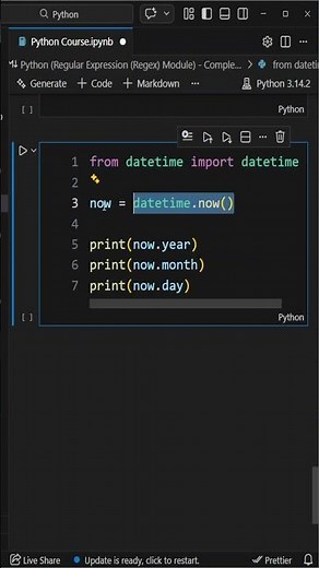 Get Only Year, Month, or Day in Python #python #pythontutorial #artificialintelligence