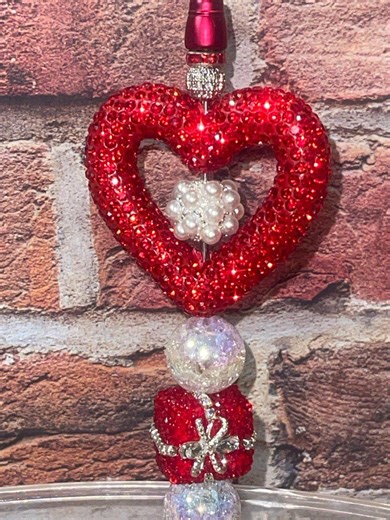 BEAUTIFUL BLING PEN!!! Blingy Rhinestone Red Heart Double Sided Handmade Pen!!! - Etsy