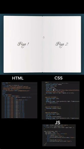 Interactive Web Book using HTML, CSS & JavaScriptDownload code fill "Link in Bio" #html #css #js #ai
