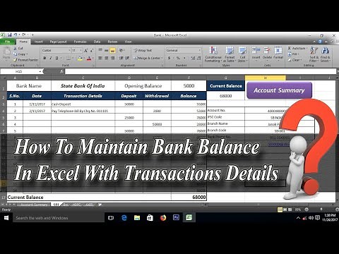 How to Maintain Bank Balance In Excel With Transaction