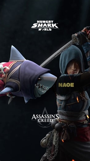 Inspired by characters from Assassin's Creed - stealthy, stylish, and totally adorable ✨ Update the #HungrySharkWorld & #HungrySharkEvolution to experience our #AssassinsCreed Collab 🦈 | Ubisoft
