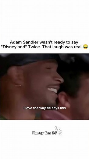 Adam Sandler wasn't ready to say" Disneyland" twice. That laugh was real 😂