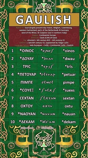 NUMBERS IN THE GAULISH LANGUAGE