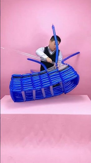 Make a bus with balloons.