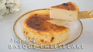3 Ingredient Basque Cheesecake How to make 3 ingredient Basque Cheesecake, super quick and easy to make. It will take few minutes to prepare. Here's what you'll need: 2 blocks of cream cheese (2 cups or 500 grams) 1/2 cup sweetened condensed milk (150g) 3 eggs Please note: All ingredients should be in room temperature. 2 blocks of cream cheese is 500 grams because i used Philadelphia brand, you can use any brand even if it's 226 grams each block, a total of 452 grams. 1. Preheat oven at 200ºC or