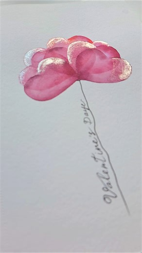 Painting EASIEST Watercolor Valentine's Day Card Tutorial